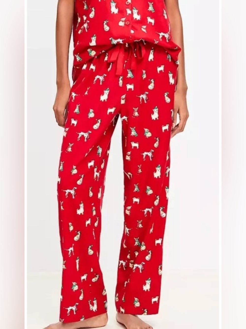 NWOT ANN TAYLOR LOFT HOLIDAY DOG PAJAMAS PANTS RED x-large